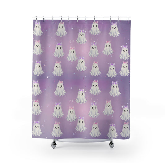 Ghostie girl shower curtain